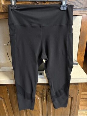 OUYISHANG Women's Leggings Yoga Pants with Pockets Black Size Large
